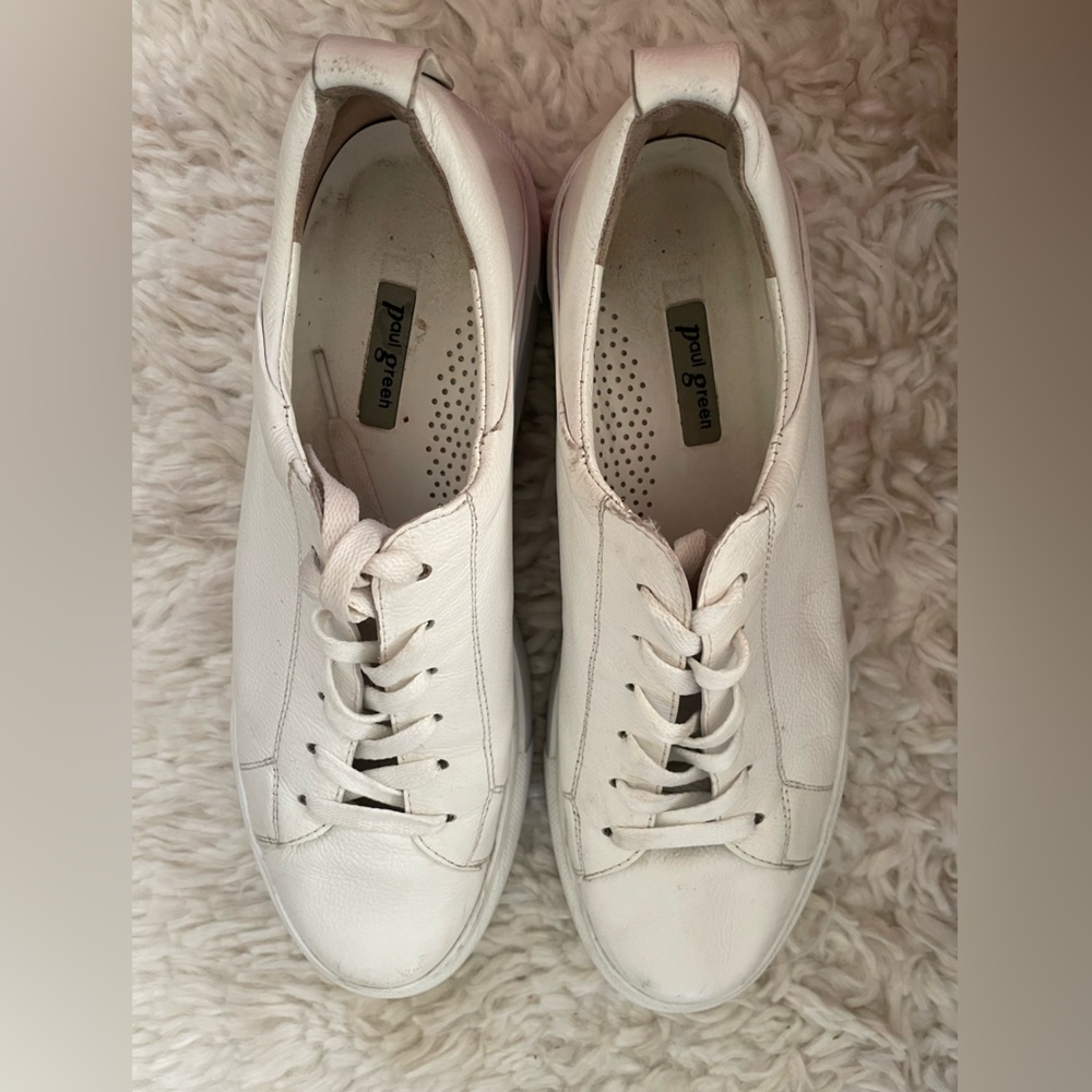 Paul Green Bixby (we think) White Platform Sneakers Leather 9.5-10